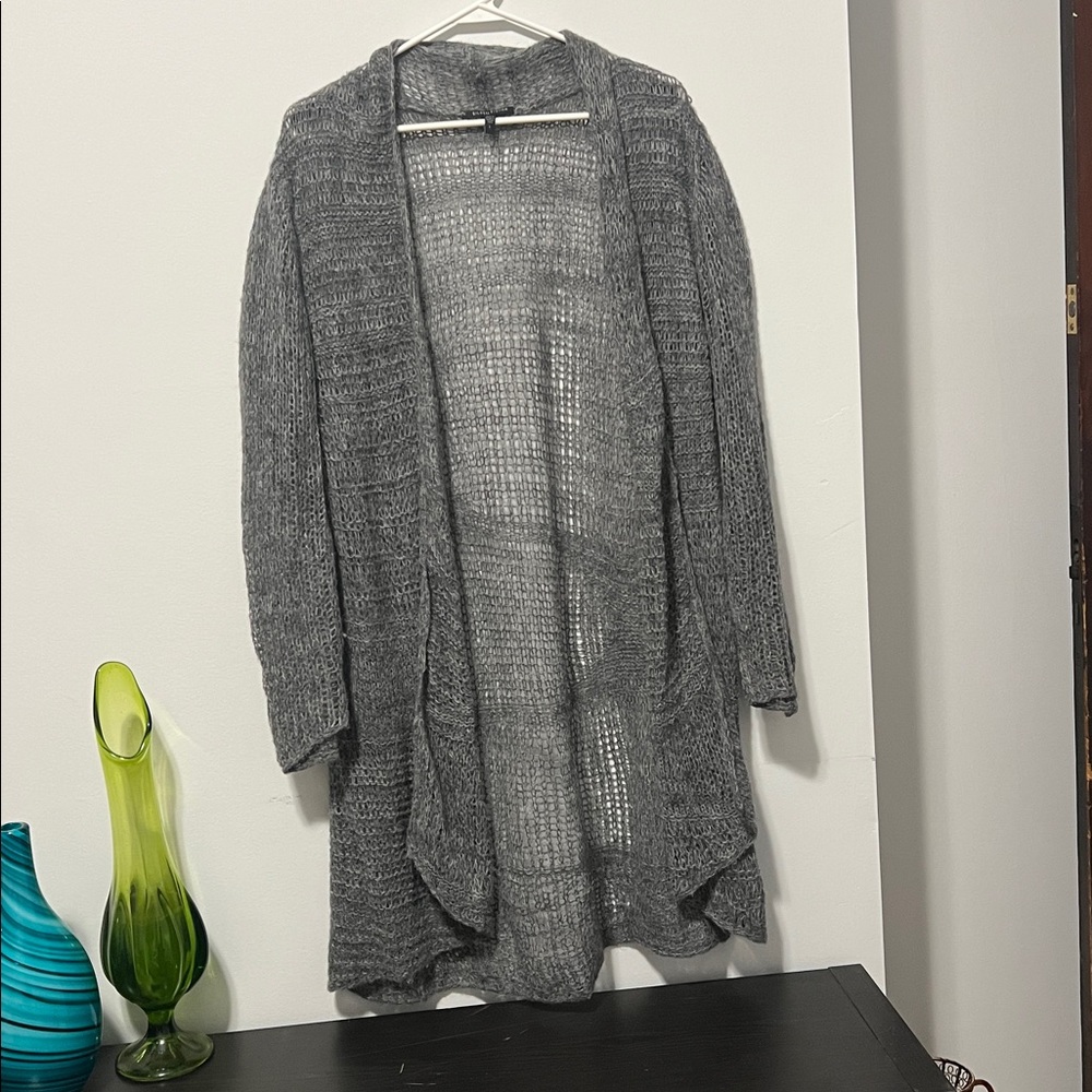 Eileen Fisher Charcoal Open-Knit Cardigan